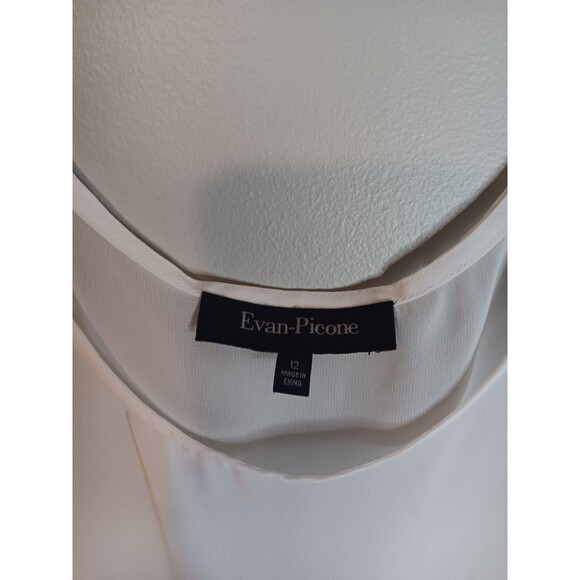 Evan Picone White Sheer Cami Tank Top Sz 12 - Picture 2 of 4